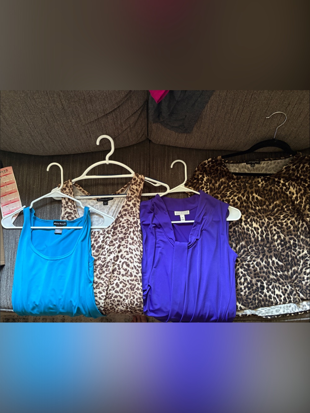 Bundle - Dana Buchman Purple, other label: turquoise, & Leopard Print silky tops